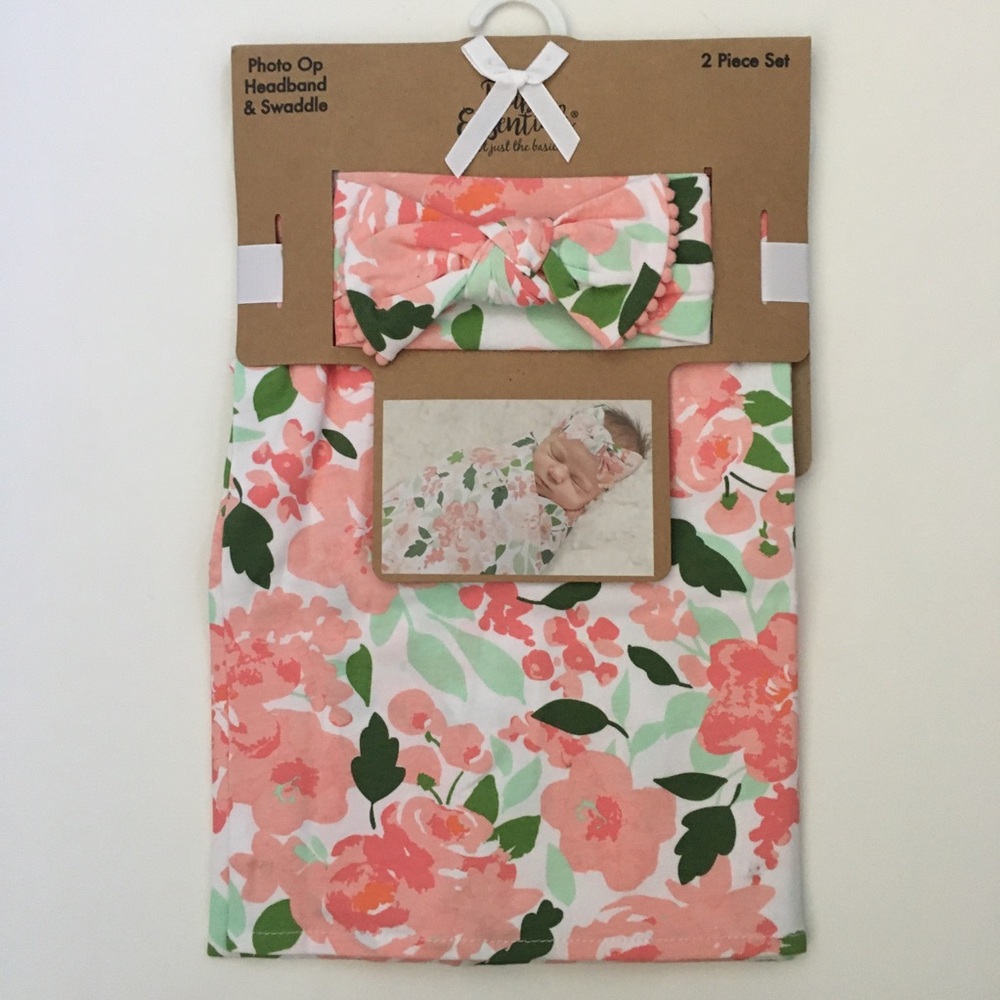 NEW (0-3M) Baby Blanket & Headband Floral | Baby Essentials